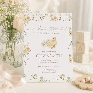 Minimale zoete kleine kuiken babyshower kaart