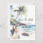 Minimale zomervakantiebestemming save the date (Voorkant)