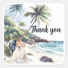 Minimale zomervakantiebestemming vierkante sticker