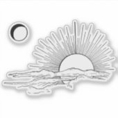 Minimale zon en maan esthetische Sticker (Voorkant)