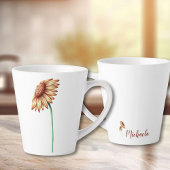 Minimale zonnebloem latte mok