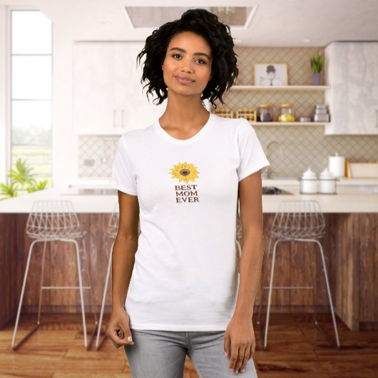 Minimale zonnebloempel Beste mama ooit T-shirt