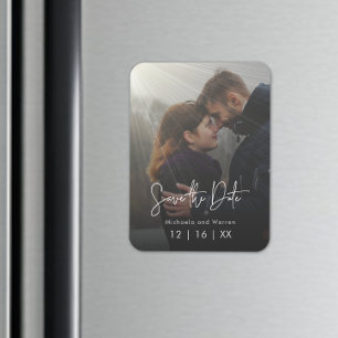 Minimale zonnefoto's Opslaan Briefkaart datum Magneet