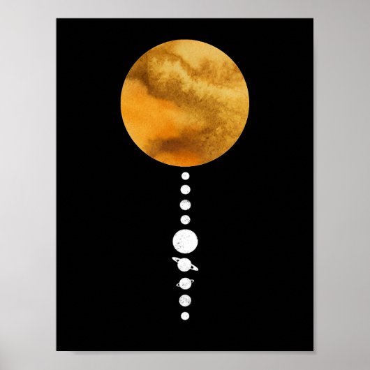 Minimale zonnesysteem poster (Voorkant)