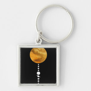 Minimale zonnesysteem sleutelhanger