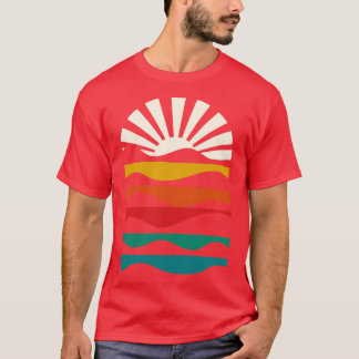 Minimale zonsopgang en golven T-shirt