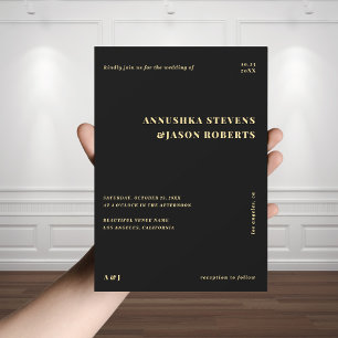 Minimale zwart & goud geometrische vervaagde foto  kaart