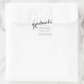 Minimale zwart-modern-Script Afstuderen vlot feite Vierkante Sticker (Tas)