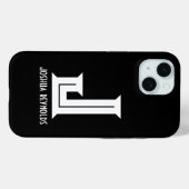 Minimale zwart monogram Case-Mate iPhone case (Achterkant (horizontaal))
