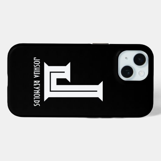 Minimale zwart monogram Case-Mate iPhone case (Achterkant (horizontaal))