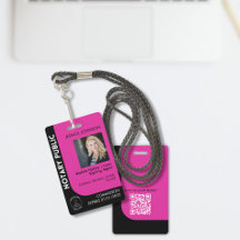 Minimale Zwart & Roze Notaris Logo Foto QR Badge