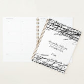 Minimale zwart-wit Abstracte krabbel Planner (Display)