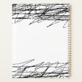 Minimale zwart-wit Abstracte krabbel Planner (Achterkant)