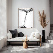 Minimale zwart-wit abstracte muurkunst poster