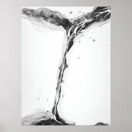 Minimale zwart-wit abstracte muurkunst poster (Voorkant)