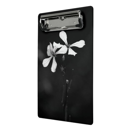 Minimale zwart-wit bloemen mini klembord (Angled2)
