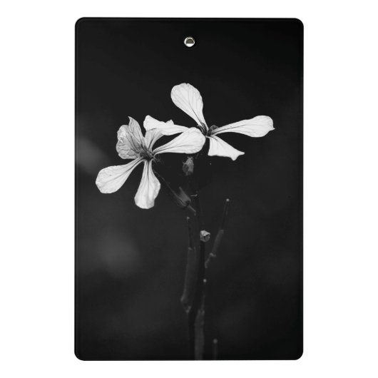 Minimale zwart-wit bloemen mini klembord (Achterkant)