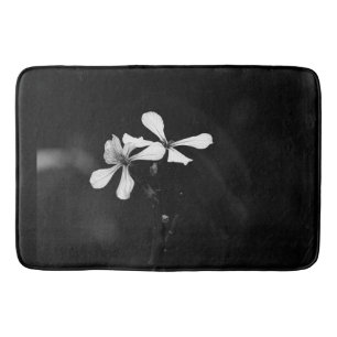 minimale zwart-wit bloemmotief badmat