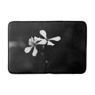 minimale zwart-wit bloemmotief badmat