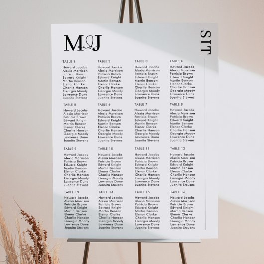 Minimale zwart wit bruiloft zitgrafiek MADDY Poster