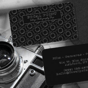 Minimale Zwart-Wit Camerapatroon Fotografie Visitekaartje