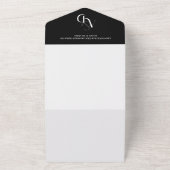 Minimale zwart-wit eenvoudige bruiloft all in one uitnodiging (Buitenkant)