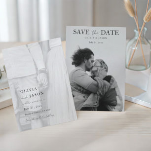 Minimale Zwart&Wit Foto Trouw Save the Date