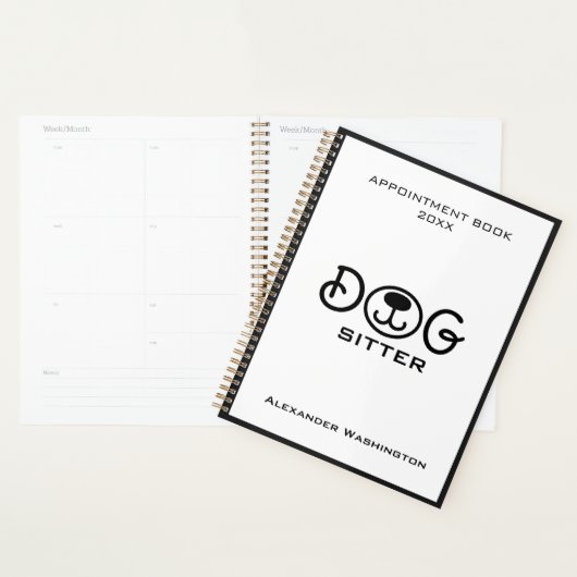 Minimale zwart-wit hondenservice planner (Display)