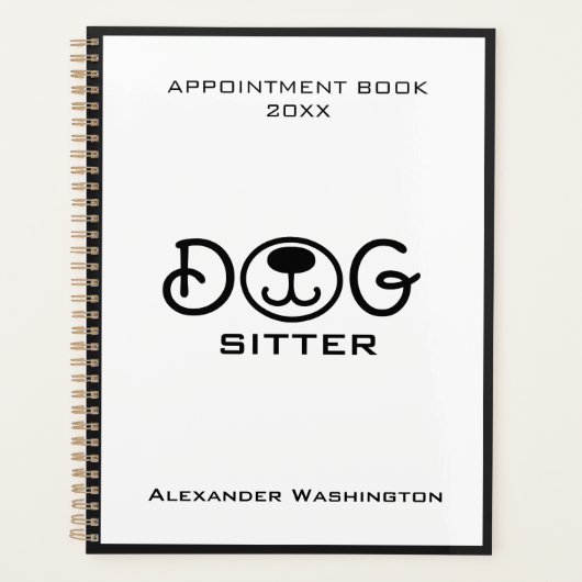 Minimale zwart-wit hondenservice planner (Voorkant)