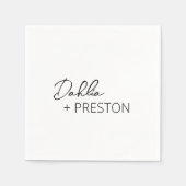 Minimale zwart-wit moderne bruiloft servet (Voorkant)