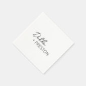 Minimale zwart-wit moderne bruiloft servet (Hoek)