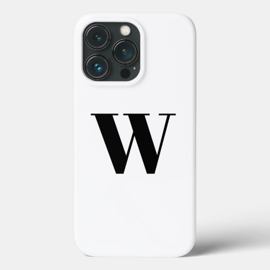 Minimale zwart-wit monogram initiaal Case-Mate iPhone case (Achterkant)