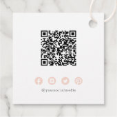 Minimale zwart-wit monogram modern script Dank u Bedankjes Labels (Achterkant)