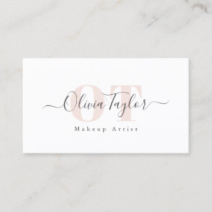 Minimale zwart-wit monogram modern script, Profess Visitekaartje