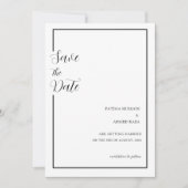 Minimale Zwart Wit Moslim Bruiloft Save The Date (Voorkant)