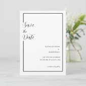 Minimale Zwart Wit Moslim Bruiloft Save The Date (Staand voorkant)