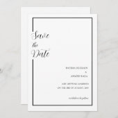 Minimale Zwart Wit Moslim Bruiloft Save The Date (Voorkant / Achterkant)