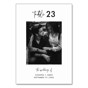 Minimale zwart wit script foto QR code Kaart