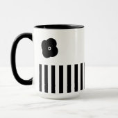 Minimale zwart-wit Stripe Foral Mok (Links)
