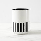 Minimale zwart-wit Stripe Foral Mok (Midden)