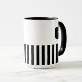 Minimale zwart-wit Stripe Foral Mok (Voorkant rechts)