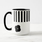 Minimale zwart-wit Stripe Foral Mok (Links)