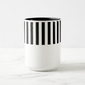 Minimale zwart-wit Stripe Foral Mok (Midden)