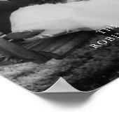 Minimale Zwart & Wit Trouwfoto & Familienaam Poster (Hoek)