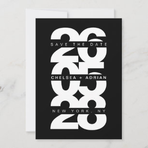 Minimale Zwart Wit Vetgedrukte Typografie Wedding Save The Date