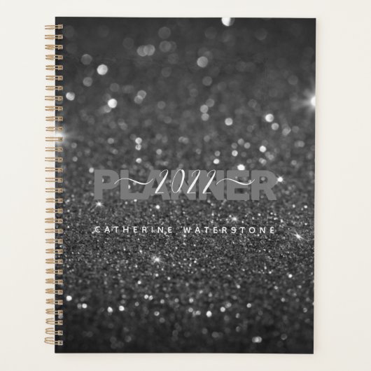 Minimale zwart-witglitter planner (Voorkant)