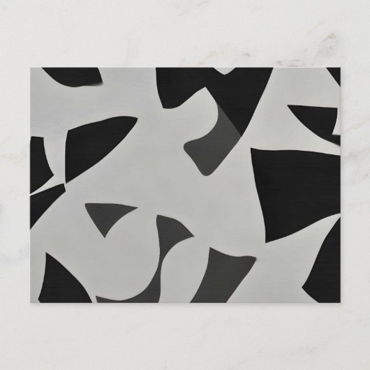 Minimale zwart-witkunst briefkaart (Voorkant)