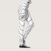 Minimale zwart-witlijnkunst Modern design Leggings (Rechts)