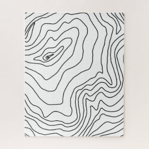 Minimale zwart-witlijnkunst Modern design Legpuzzel