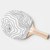 Minimale zwart-witlijnkunst Modern design Tafeltennisbatje (Zijkant)